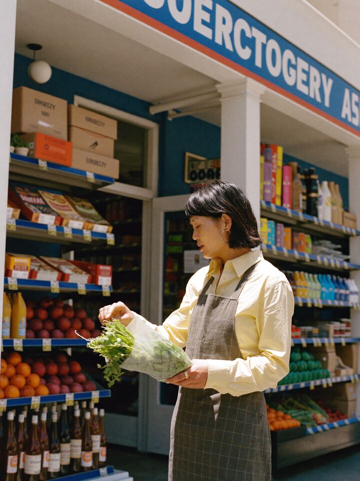 Grocer with fresh produce